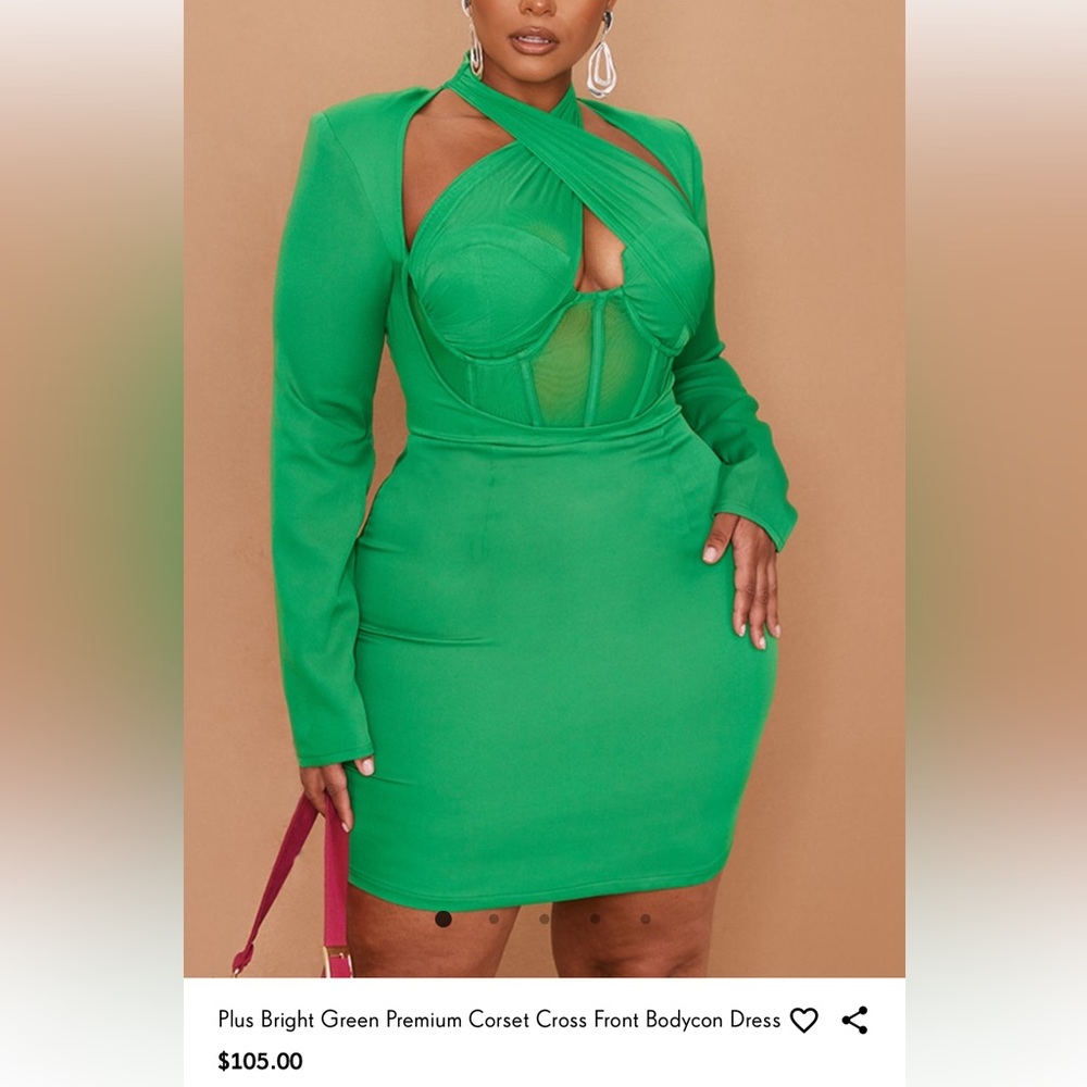 Beautiful green dress with half sleeve